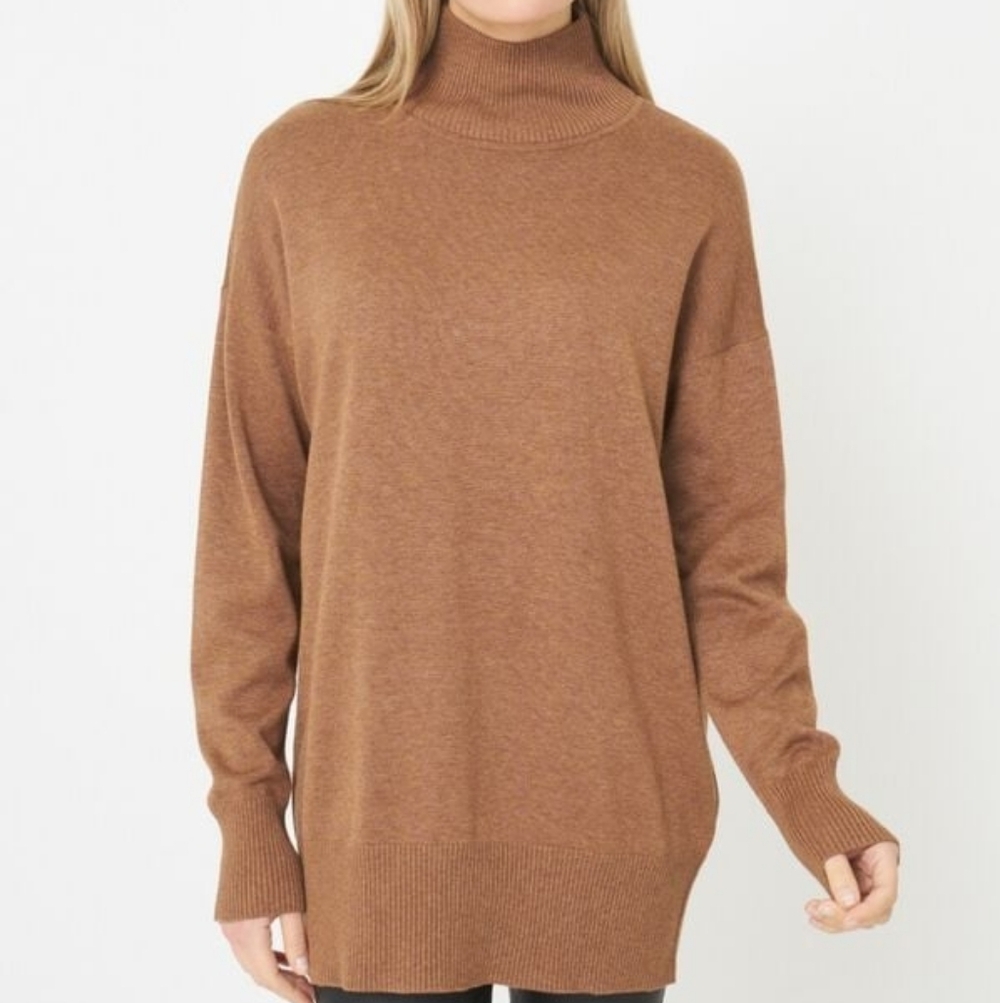 Repeat Cashmere Blend Mock Neck Sweater Oversized One Size